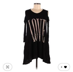 M - Acting Pro Black "LOVE" Stevie Nicks Style Dress